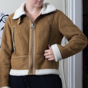 Universal Thread Suede-Like Moto Jacket with Fur